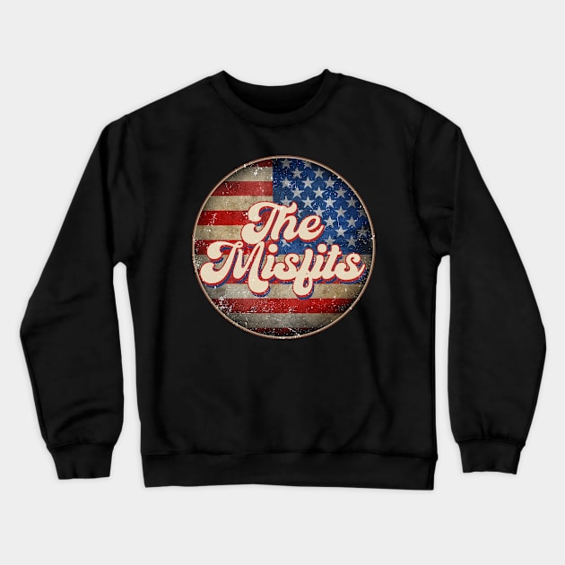 American Flag Personalized Misfits Proud Name Birthday Crewneck Sweatshirt by BilodeauBlue